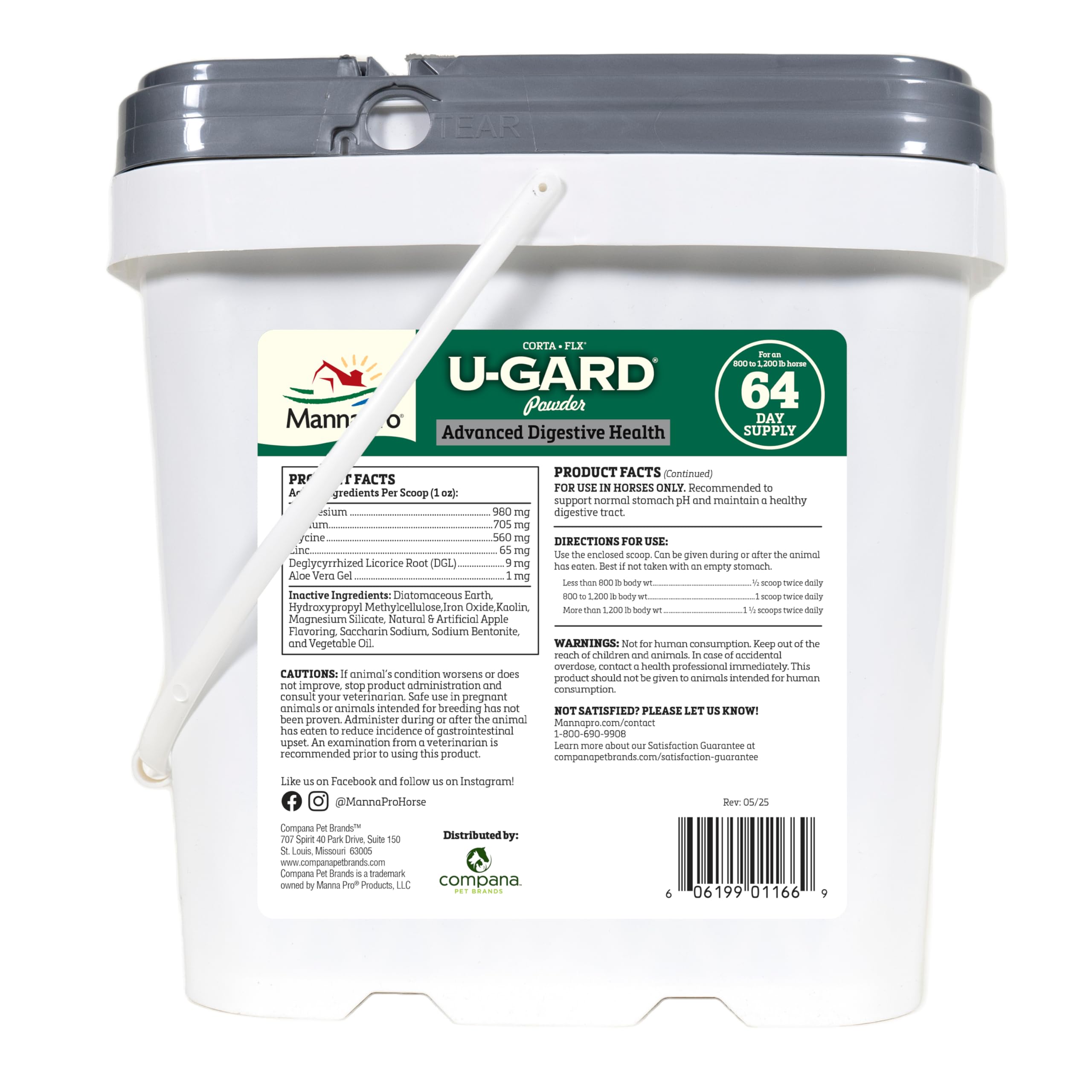 Manna Pro seau 8 lb U-Gard à l'échelle pour visualiser quantité et conservation