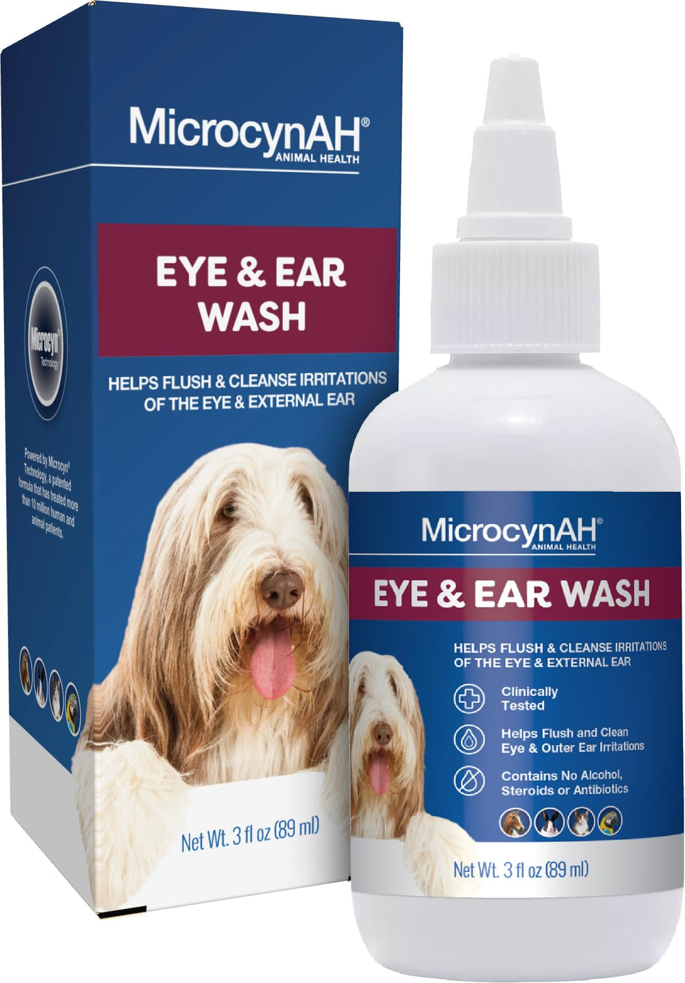 Manna Pro MicrocynAH flacon face montrant étiquette et format portable