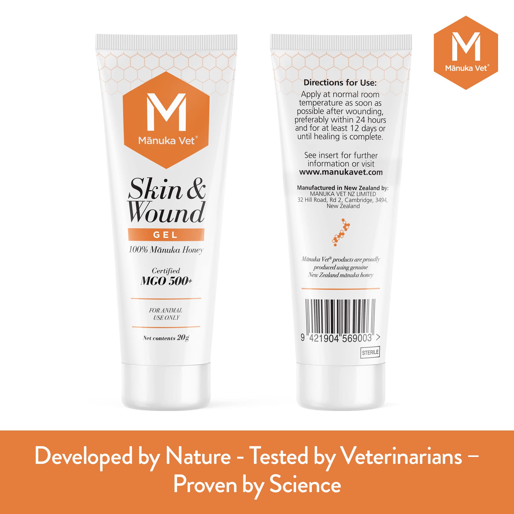 Contexte clinique M Manuka Vet appliqué par soigneur, rassure propriétaire