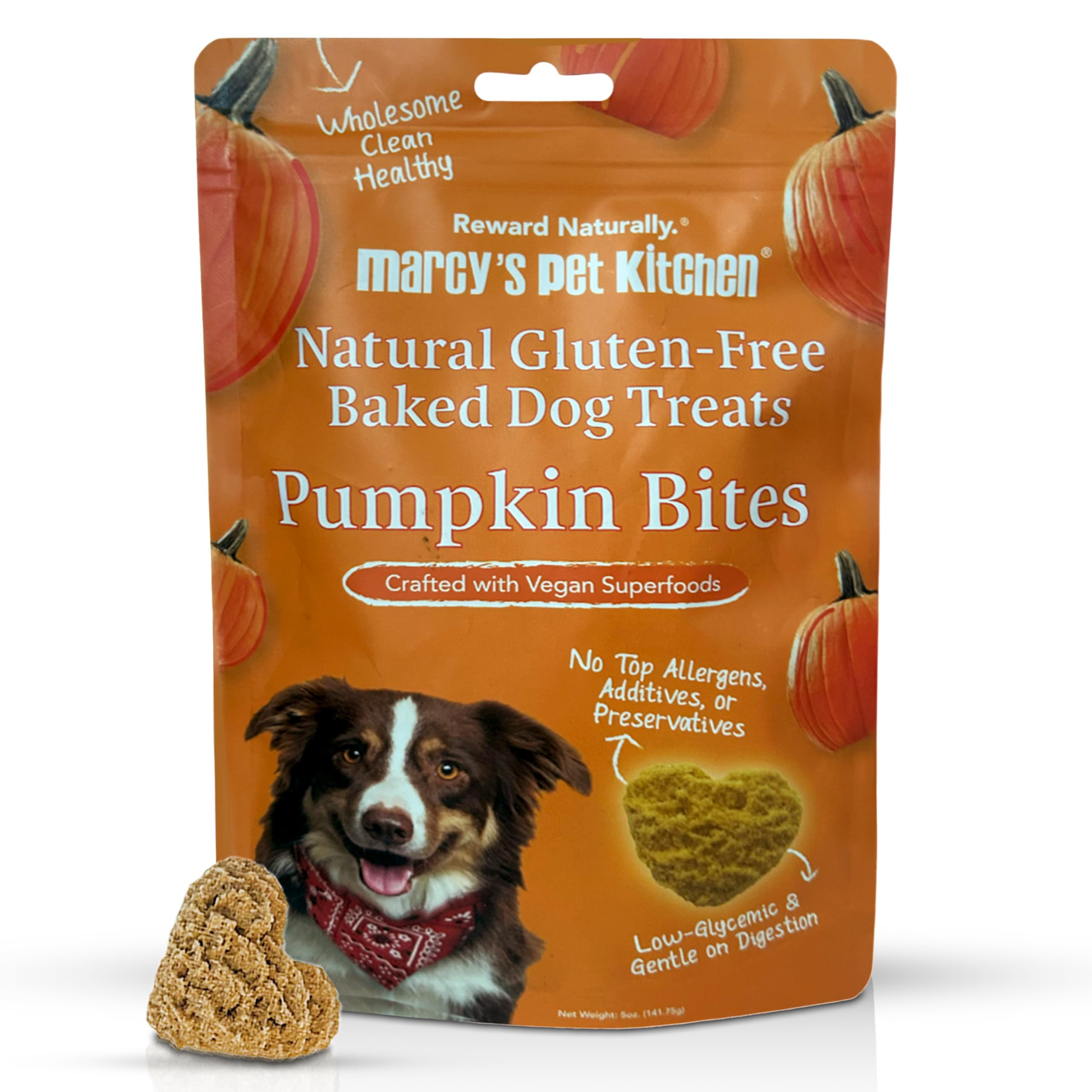 Marcy's Pet Kitchen emballage avant montrant biscuits sains