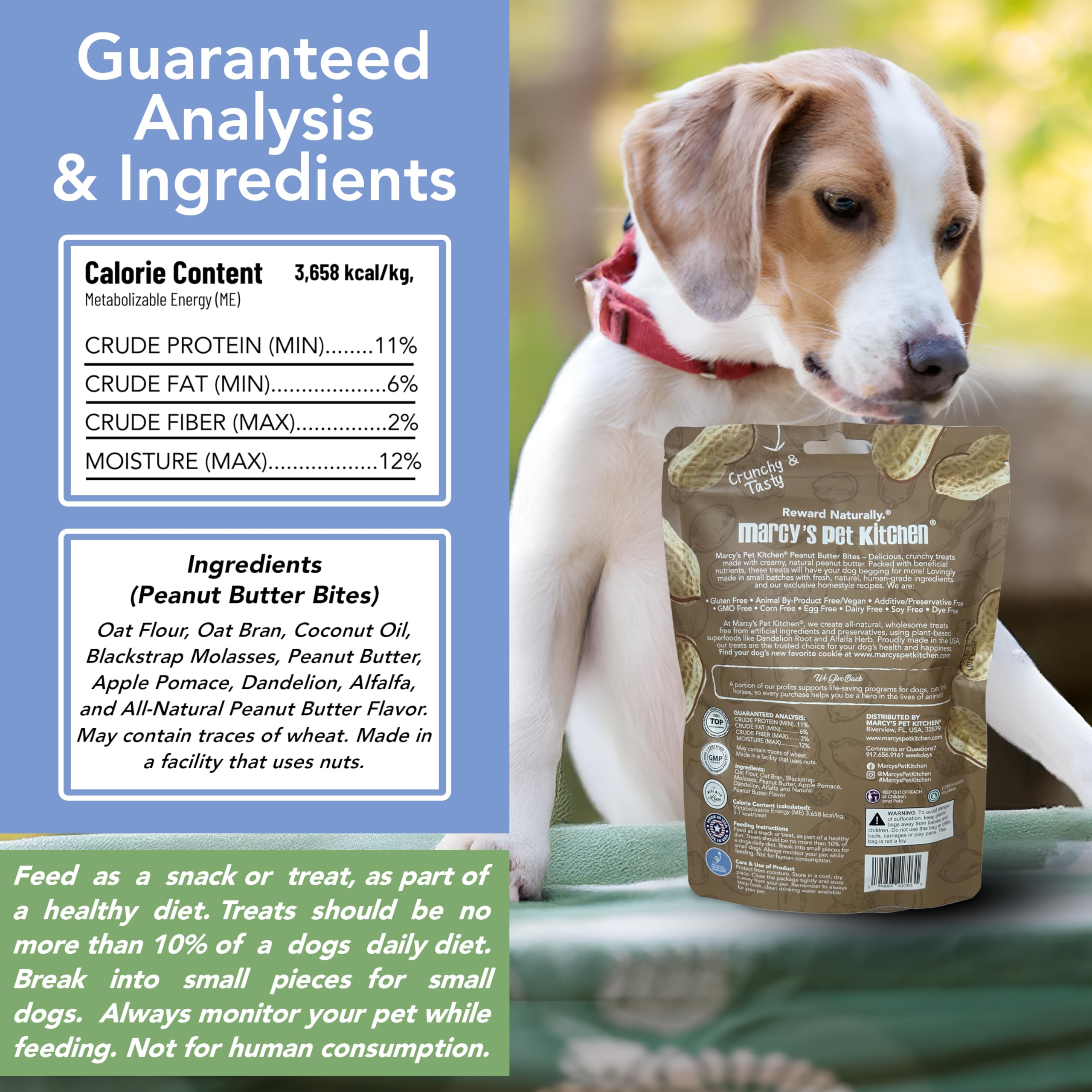 Marcy's Pet Kitchen étiquette nutritionnelle lisible garantissant transparence des ingrédients