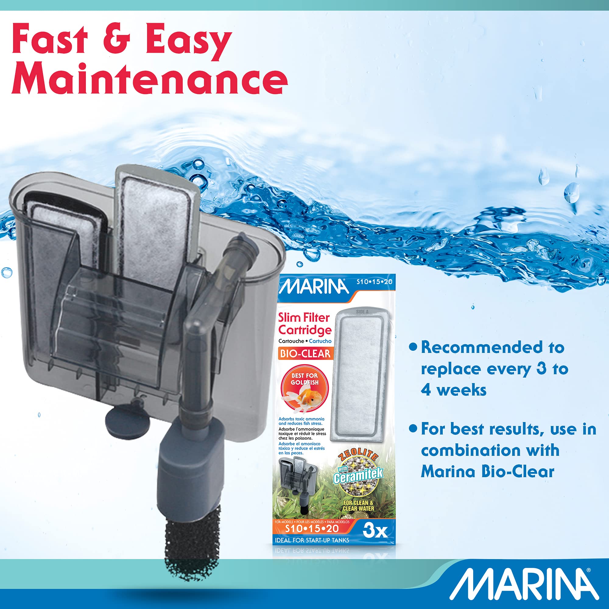 Marina cartouche installée dans filtre Slim pour filtration efficace