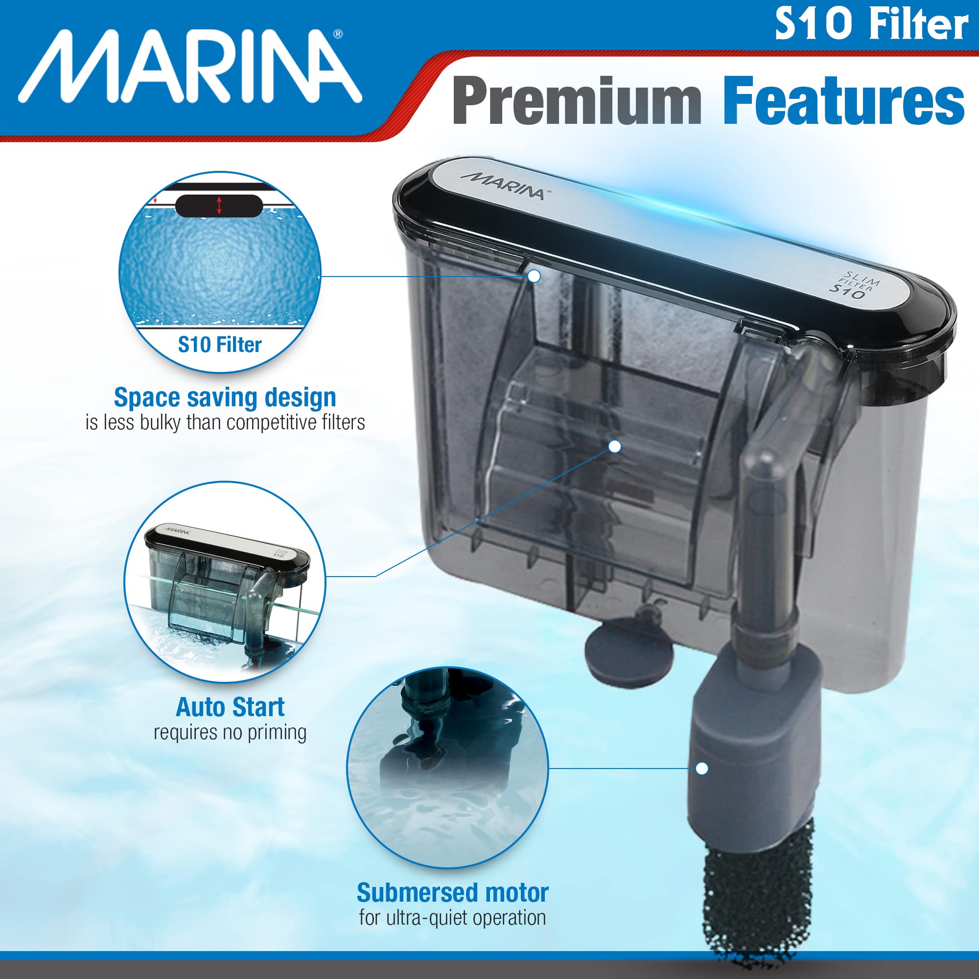 Marina S10 cartouches Bio-Clear et Bio-Carb incluses pour filtration complète