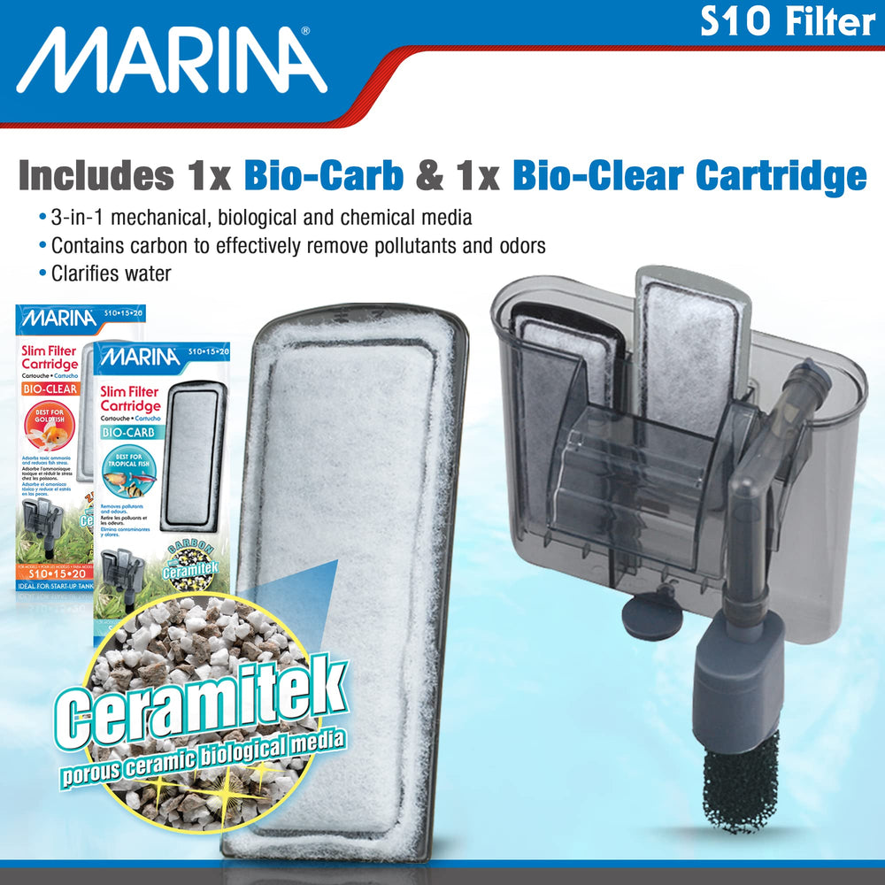 Marina S10 en usage dans un nano-aquarium créant courant adapté