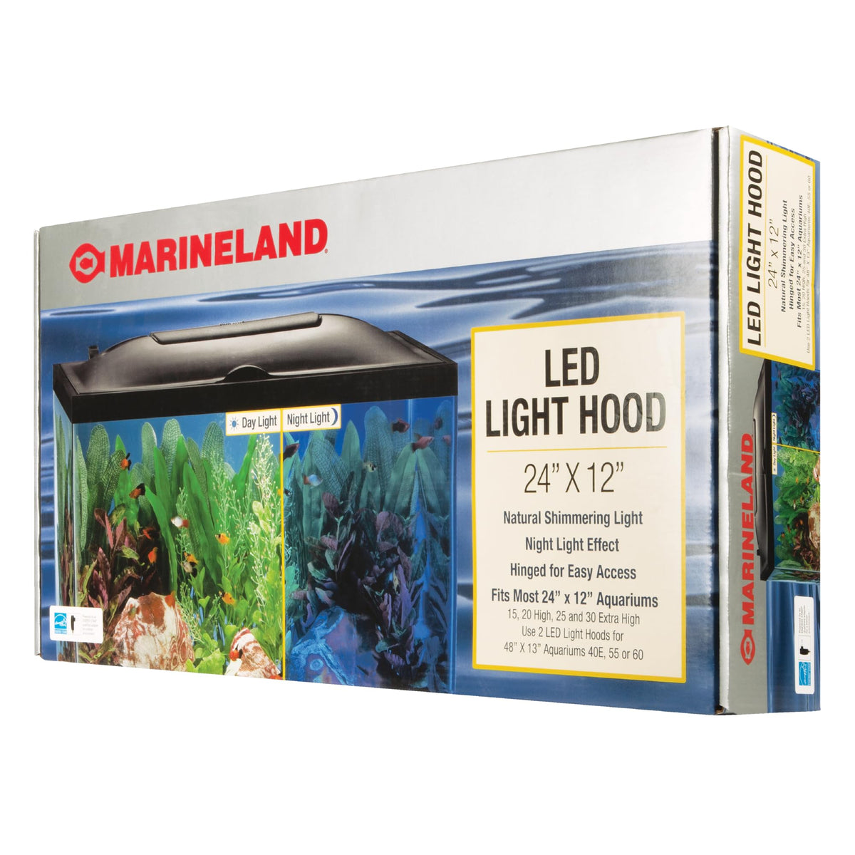Marineland capot LED devant montrant design élégant et éclairage naturel