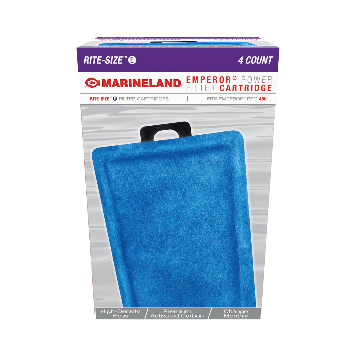 MarineLand emballage avant montrant cartouches et taille Rite-Size pratique