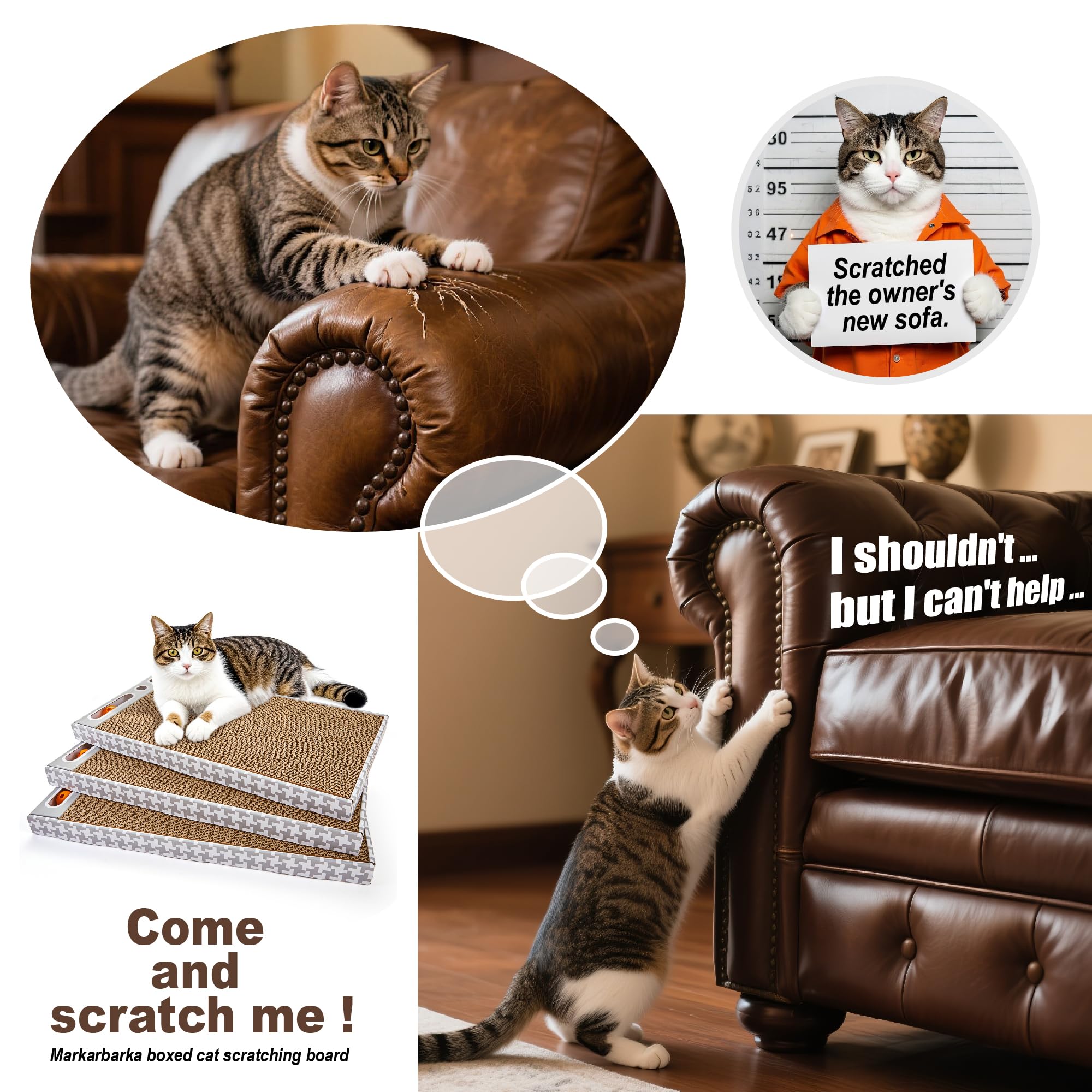 Markarbarka trois griffoirs assemblés en module pour jeu multi-chat