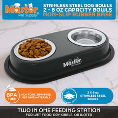 Master Pet Supply bol inox gros plan, anti-rouille et nettoyage facile