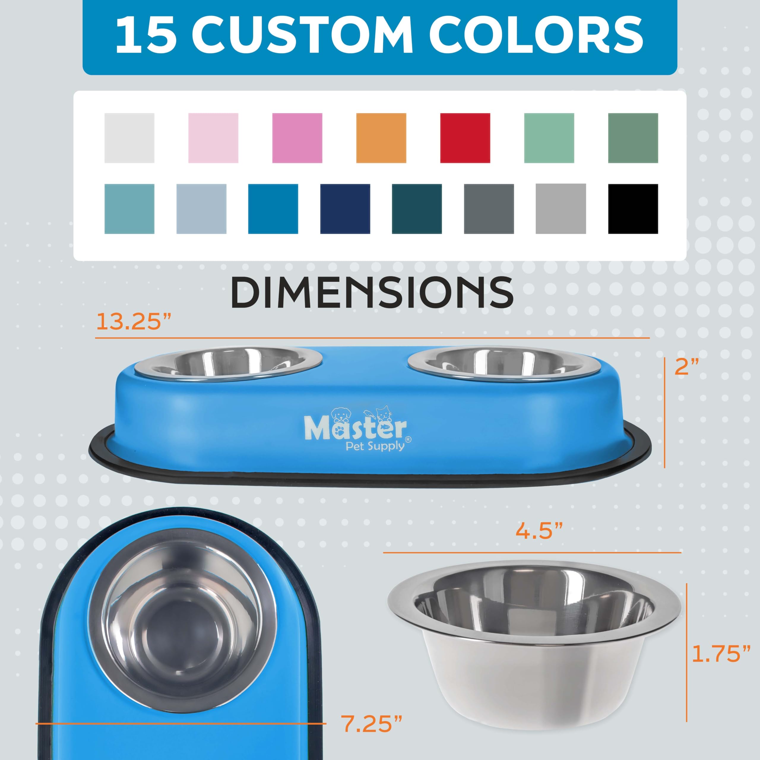 Master Pet Supply gamelles remplies nourriture et eau, repas organisé