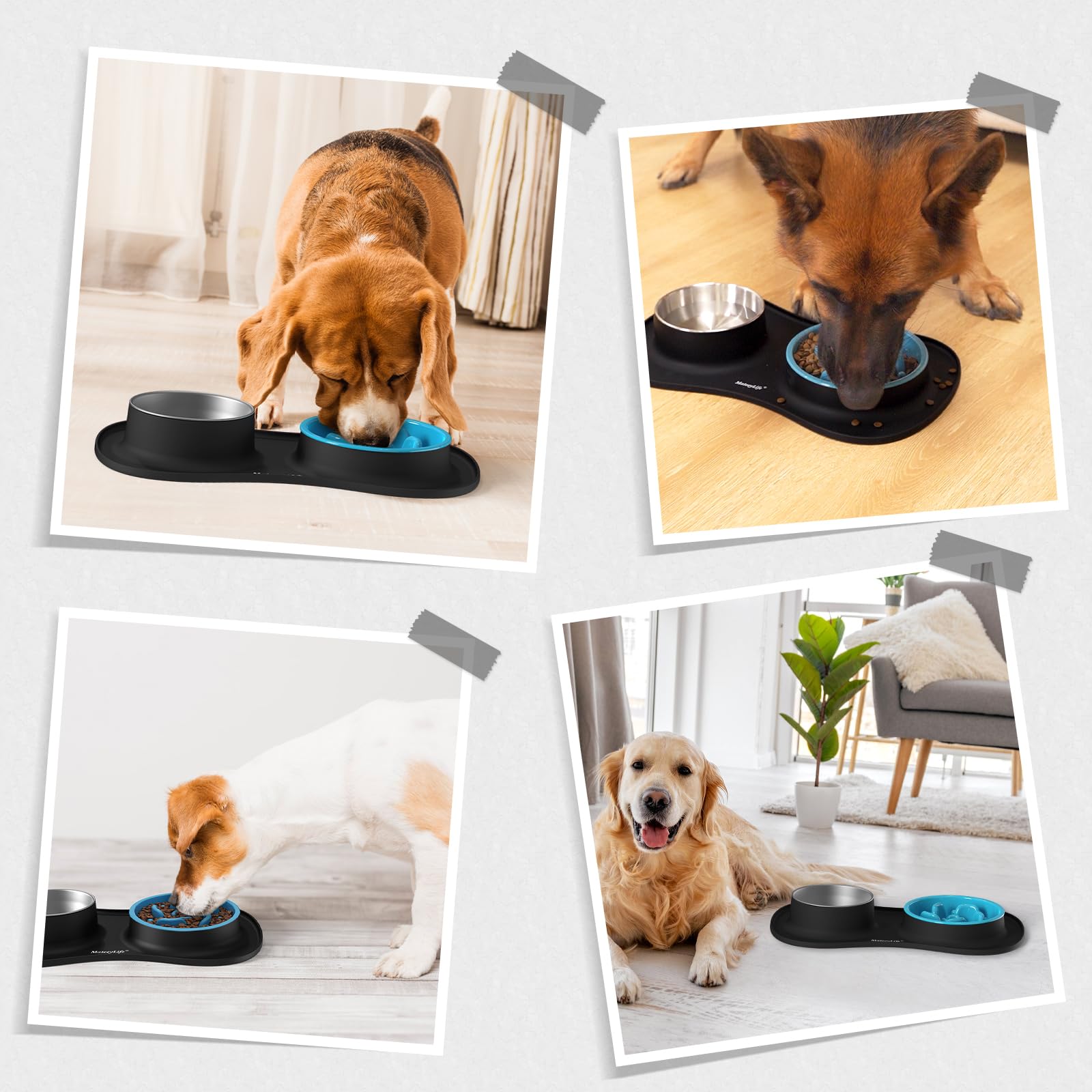 MateeyLife angle montrant bords relevés du tapis, retient éclaboussures efficacement