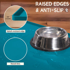 MateeyLife tapis avec bol d'eau et nourriture en usage empêchant éclaboussures