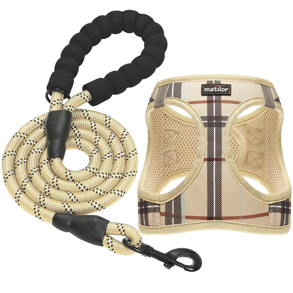 matilor harnais beige face avant montrant l’ajustement et confort