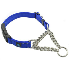 Max and Neo collier martingale face avant bleu montrant solidité et style