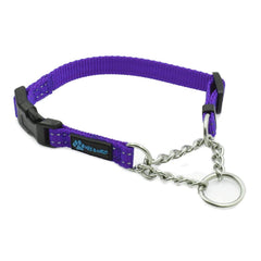 Max and Neo collier martingale violet vu de face, maintien sûr pour chiots
