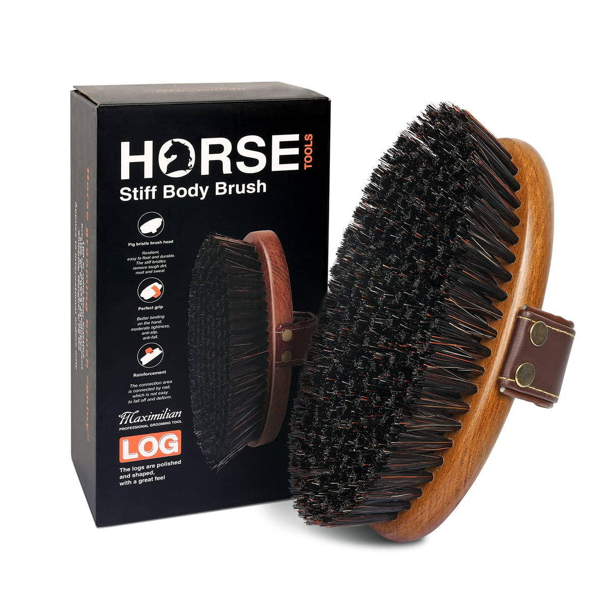 MAXIMILIAN vue frontale de la brosse montrant robustesse et finition