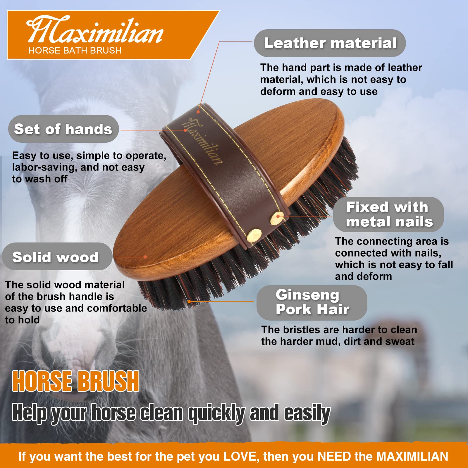 MAXIMILIAN gros plan sur poils mélange soie-PP retirant saleté efficacement