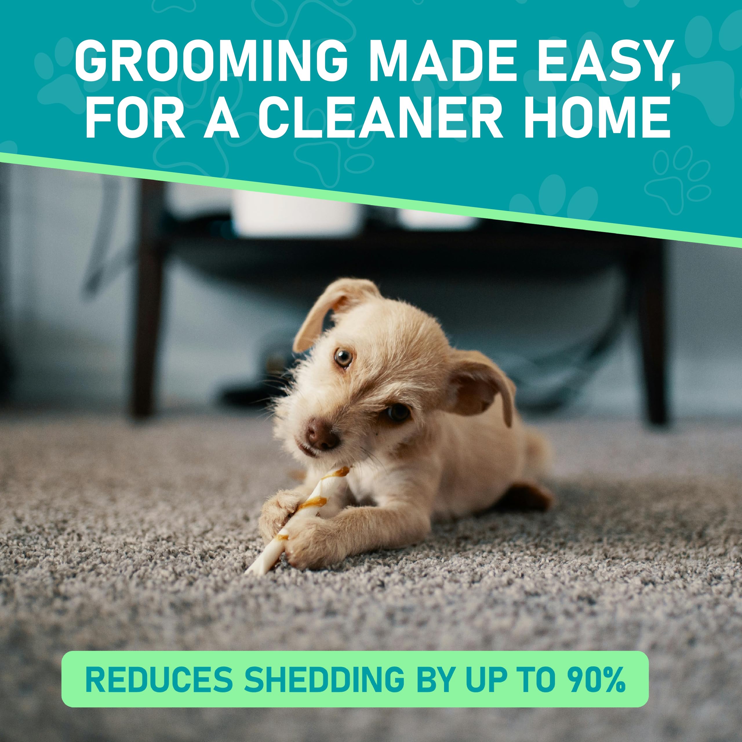Maxpower Planet brosse utilisée sur un chien pour réduire les nœuds et poils