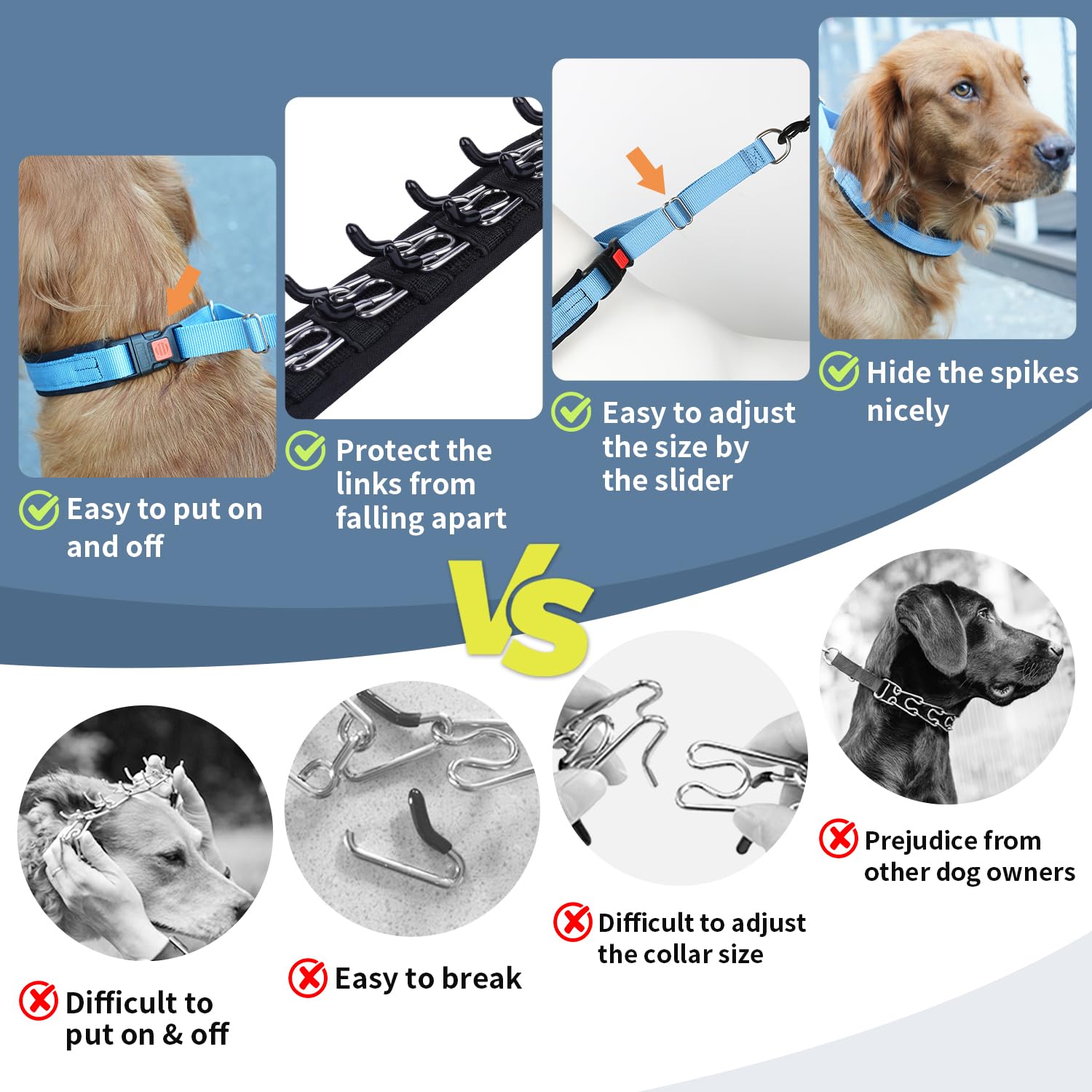 Mayerzon collier comparaison taille S sur chien, ajustement recommandé