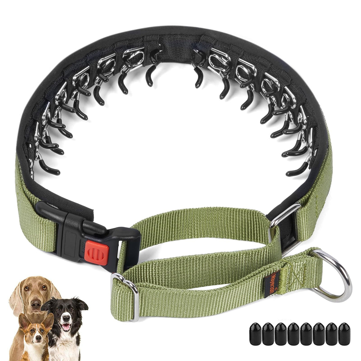Mayerzon collier martingale vert vue avant pour contrôle et style