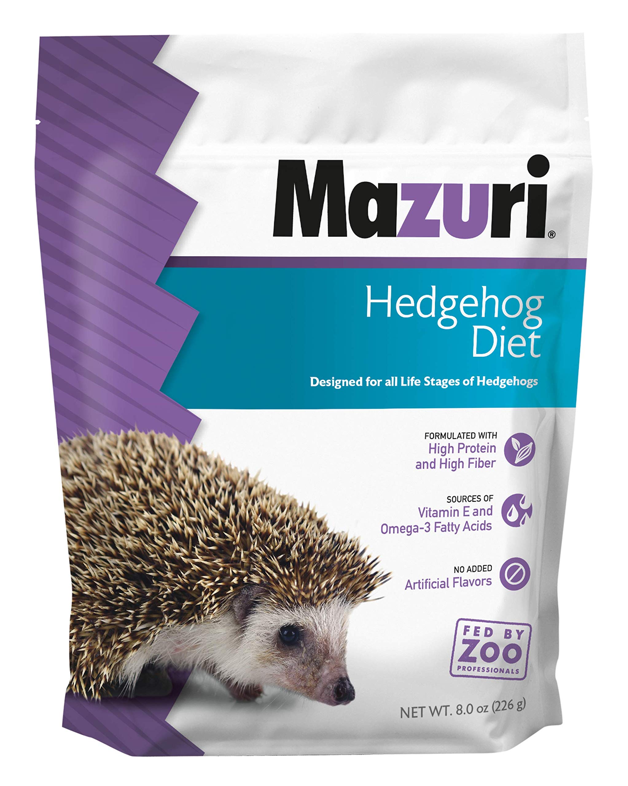 Mazuri emballage avant montrant le format 8 oz et l'usage pratique