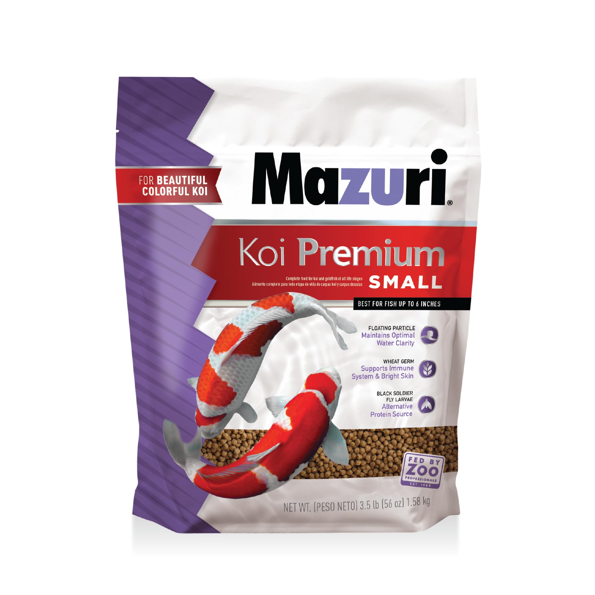 Mazuri emballage avant montrant sac et informations produit pour confiance