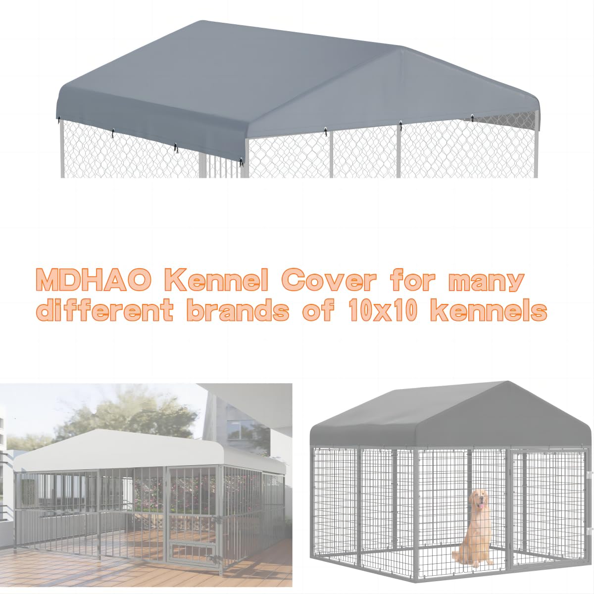 MDHAO comparaison d'échelle couvrant un chenil 10' x 10' pour ajustement