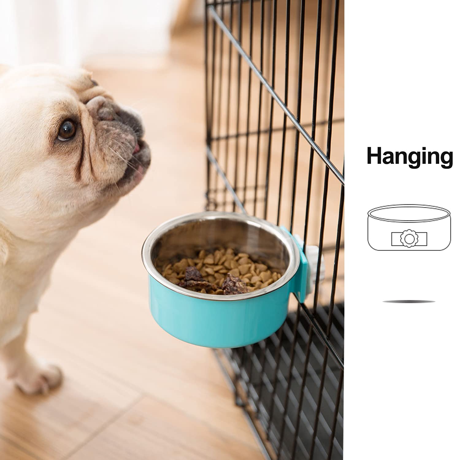 Mechpia bol en usage avec chat mangeant proprement en cage