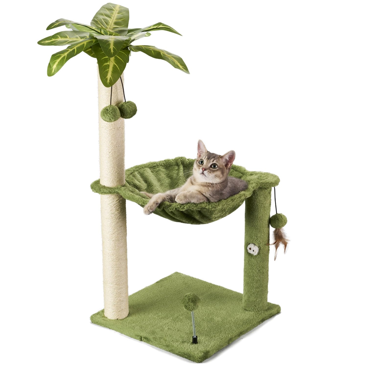 MECOOL avant emballage montrant l'arbre à chat stable et compact