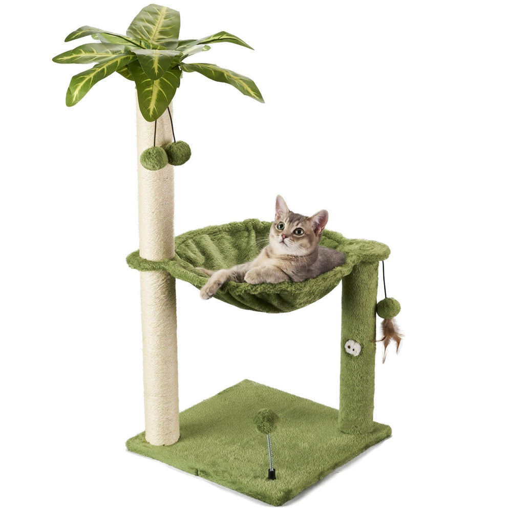 MECOOL avant emballage montrant l'arbre à chat stable et compact