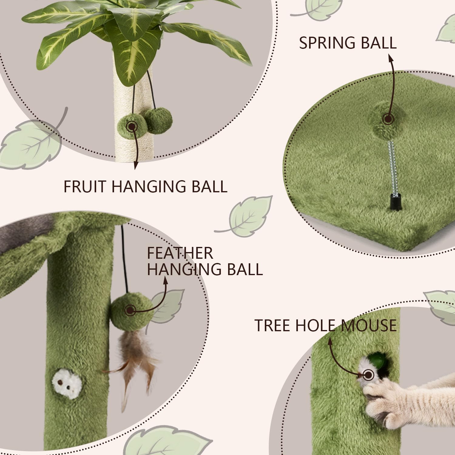 MECOOL chat jouant avec jouets suspendus stimulant l'activité
