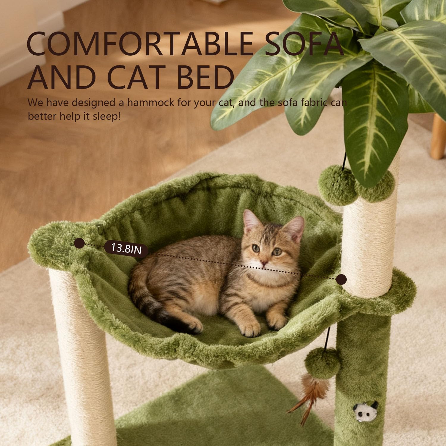 MECOOL arbre à chat intégré dans salon pour décoration naturelle