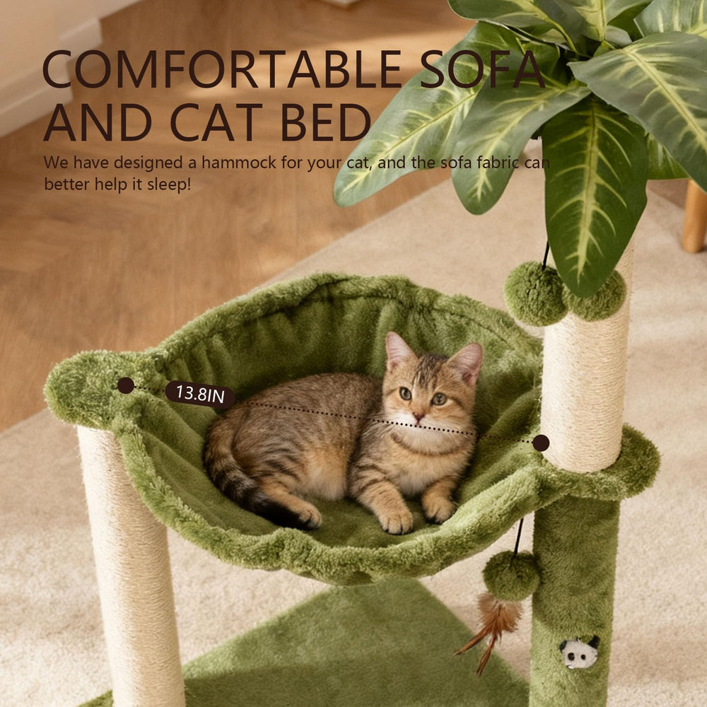 MECOOL arbre à chat intégré dans salon pour décoration naturelle