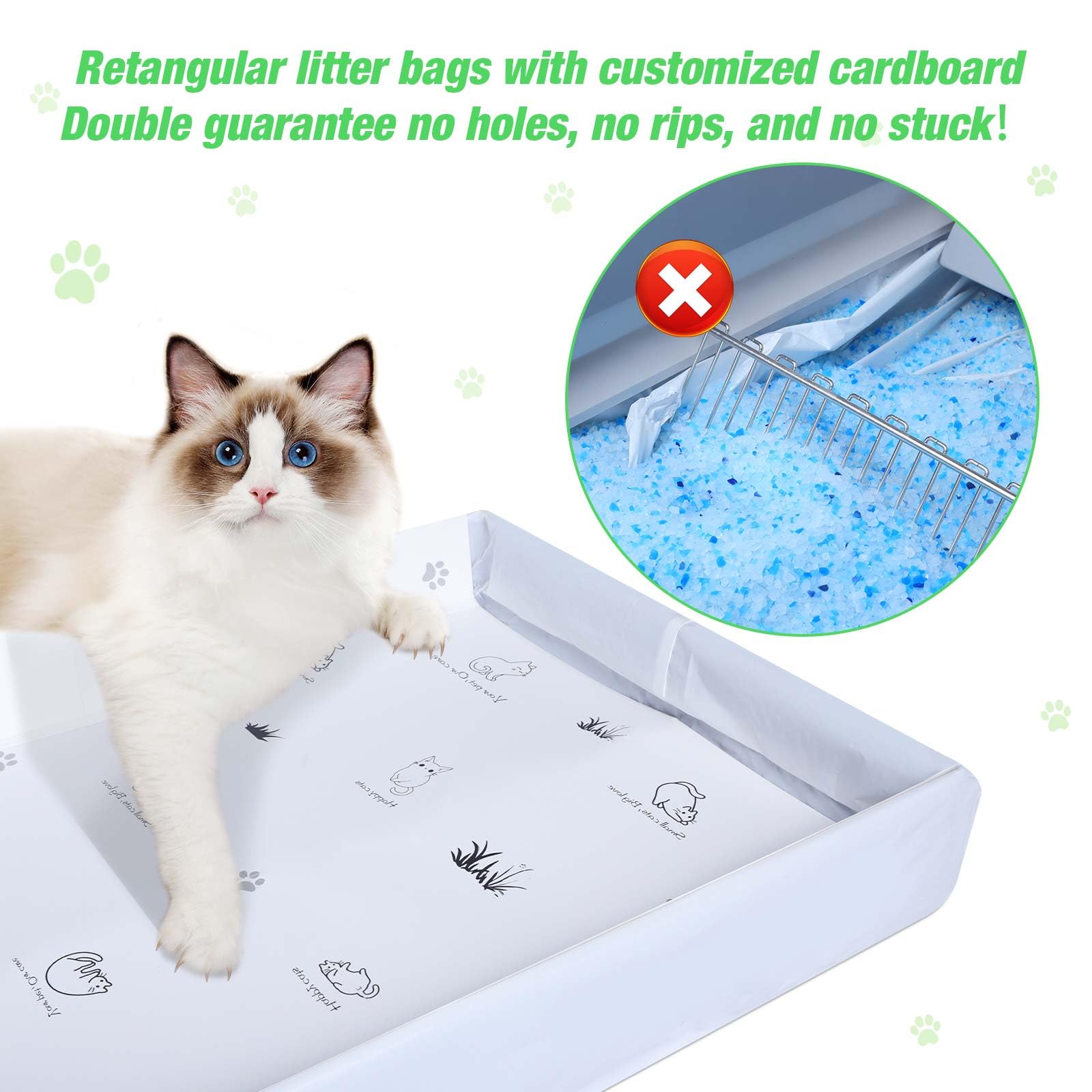 MED carton anti-griffes inséré protège le sac et le râteau