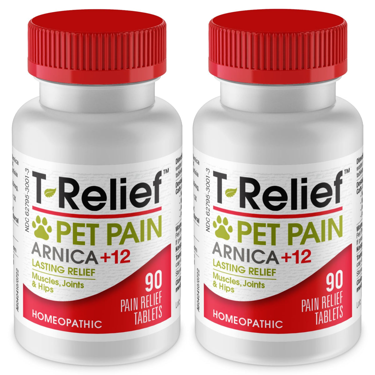 MediNatura T-Relief Pet Discomfort Relief face du pack montrant double flacon