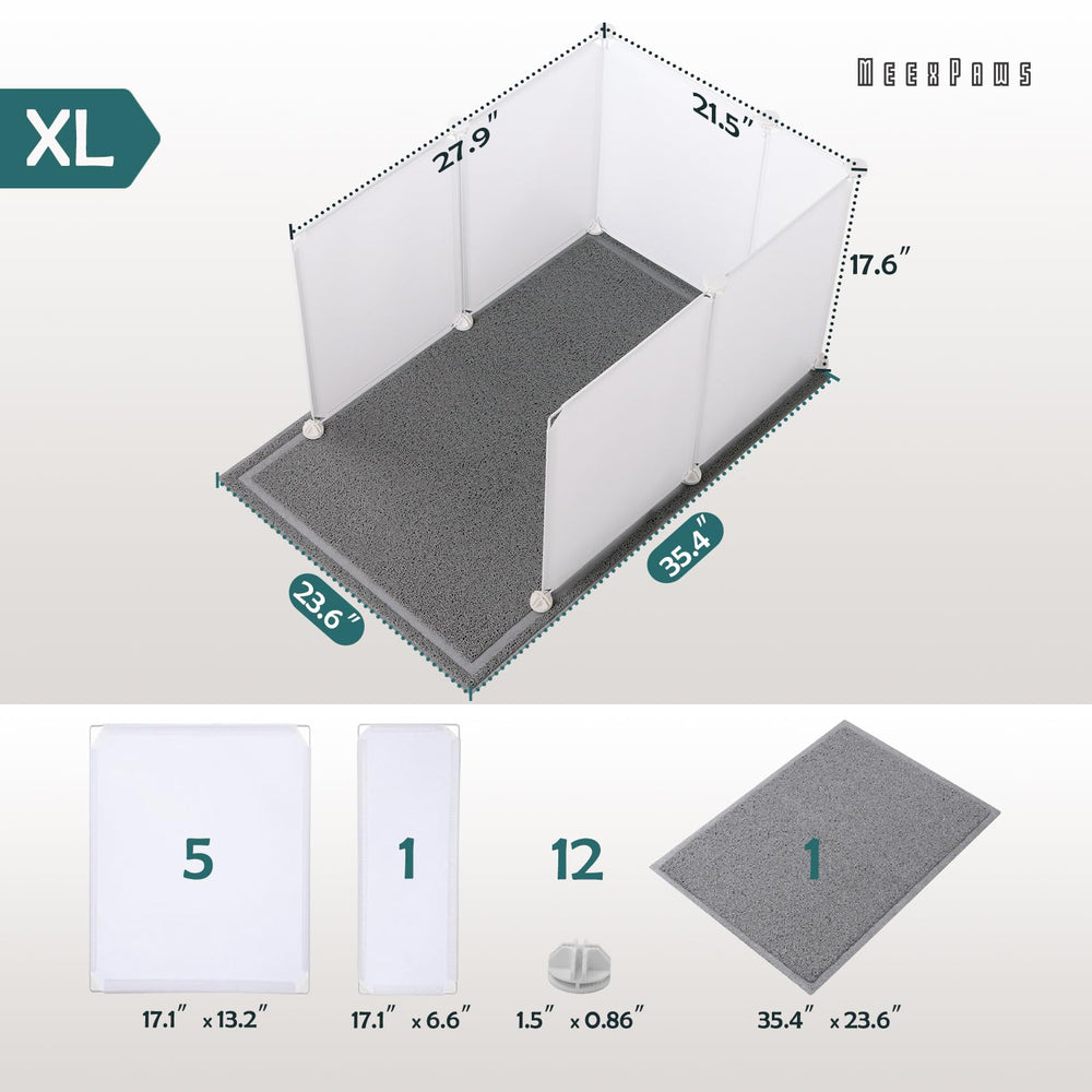MEEXPAWS comparaison taille montrant compatibilité avec bacs standards