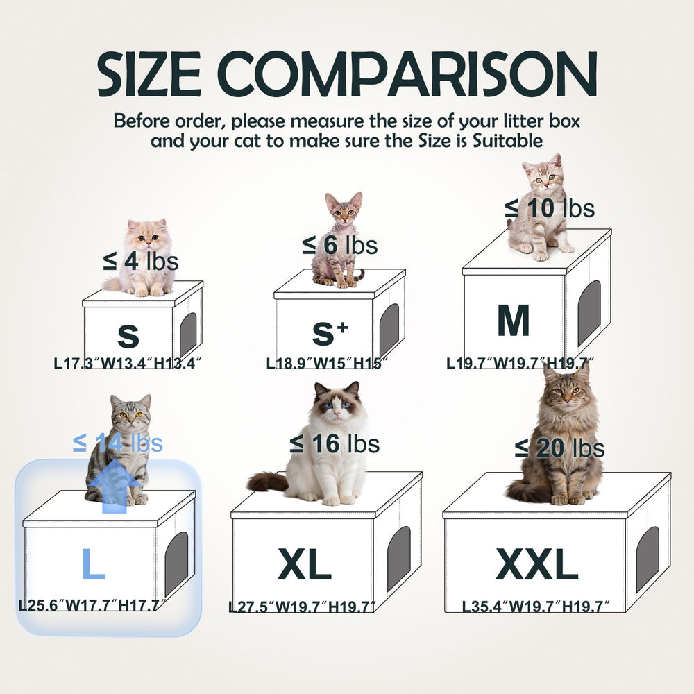MEEXPAWS comparaison taille montrant l'espace intérieur pour une litière