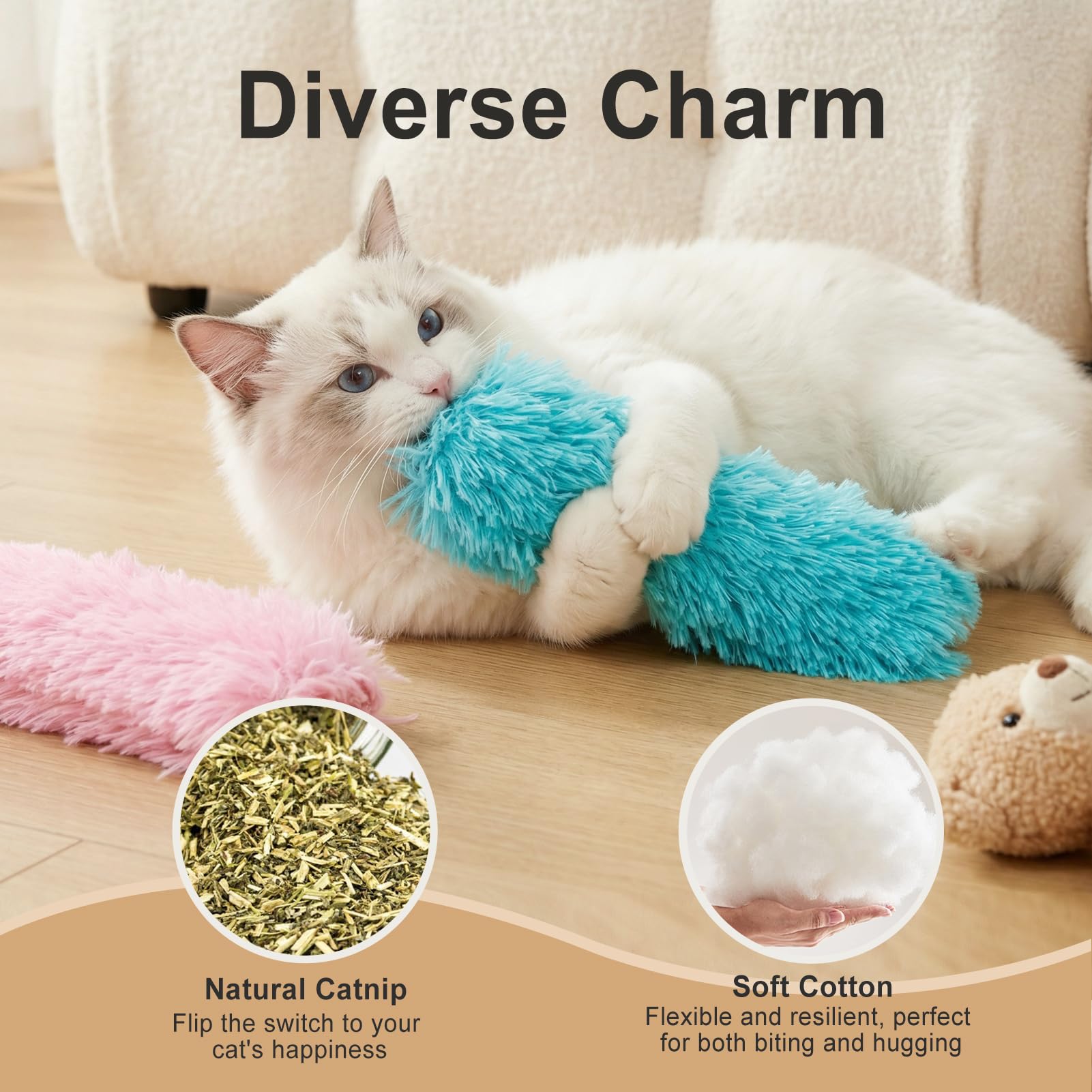 MehelloFeather coussins disposés couleurs variées pour stimulation visuelle