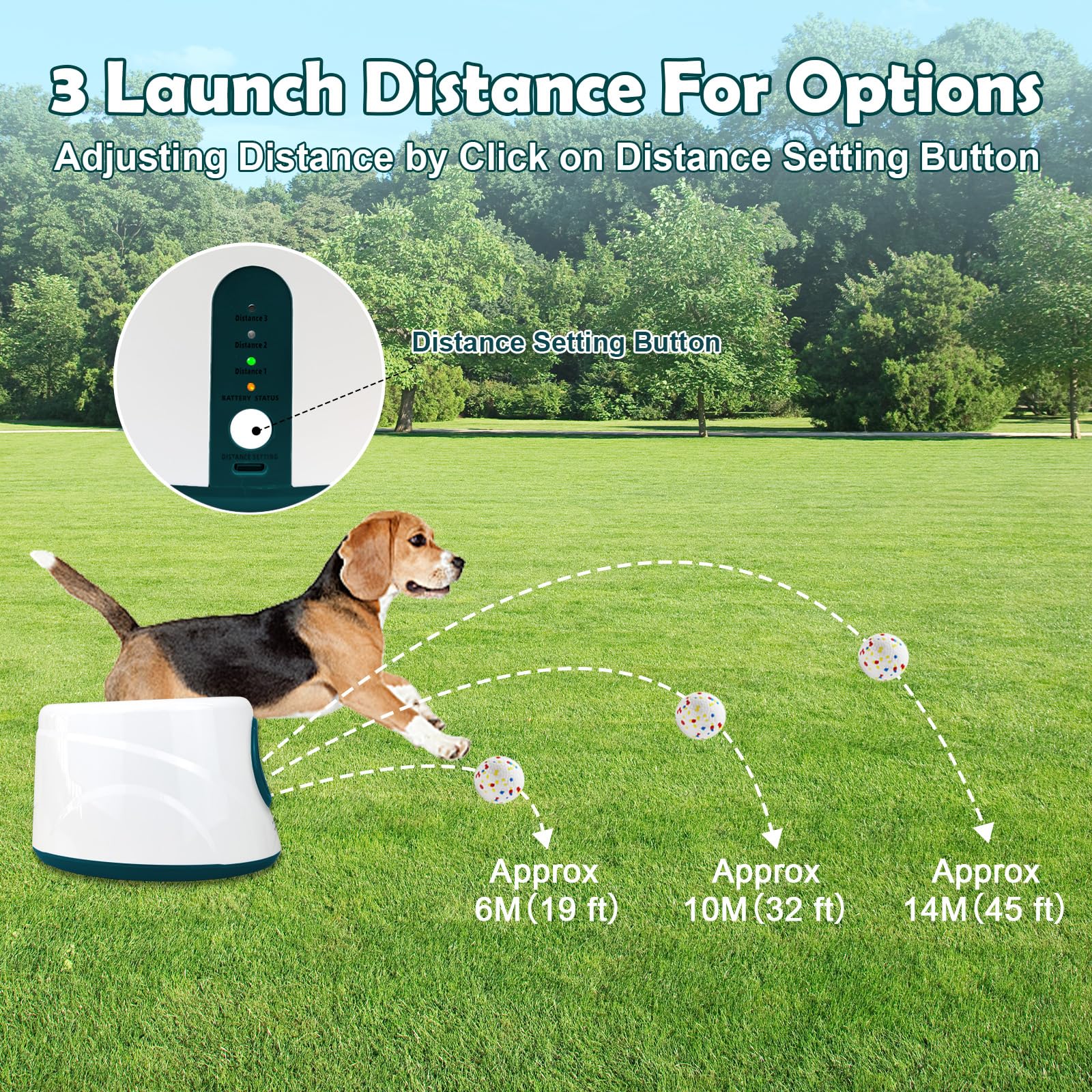 MEKAPLE lanceur en action avec chien récupérant balle, favorise exercice