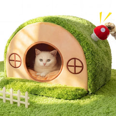 Mellownido vue frontale de la maison pour chat offrant un refuge décoratif