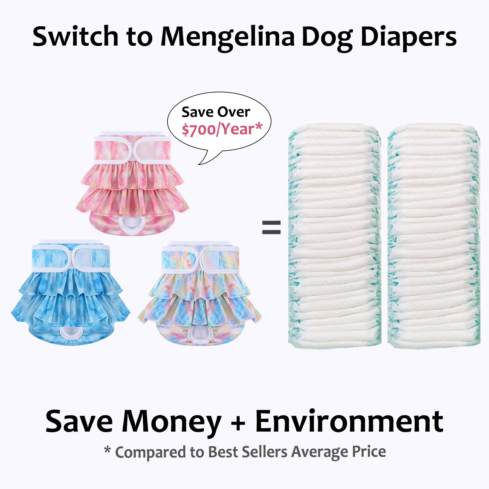 Mengelina couche portée sur chienne XS, confort et couverture adaptée