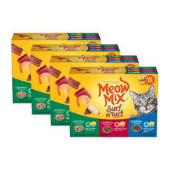 Meow Mix face avant du coffret montrant 48 coupelles pratiques