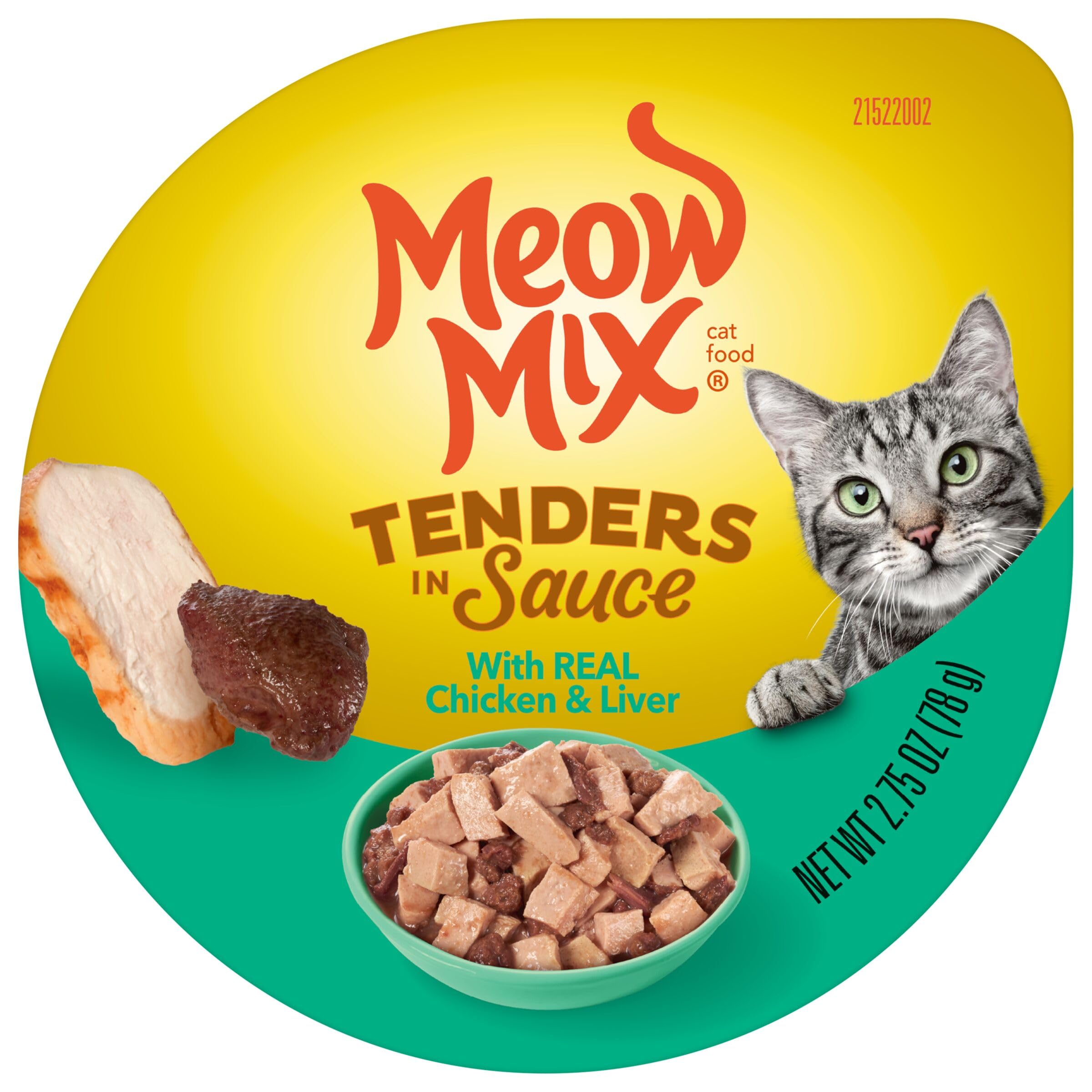 Meow Mix comparaison de taille d'une coupelle dans la main pour visualiser portion