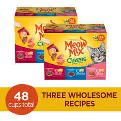 Meow Mix gros plan sur texture tendre montrant appétence et qualité