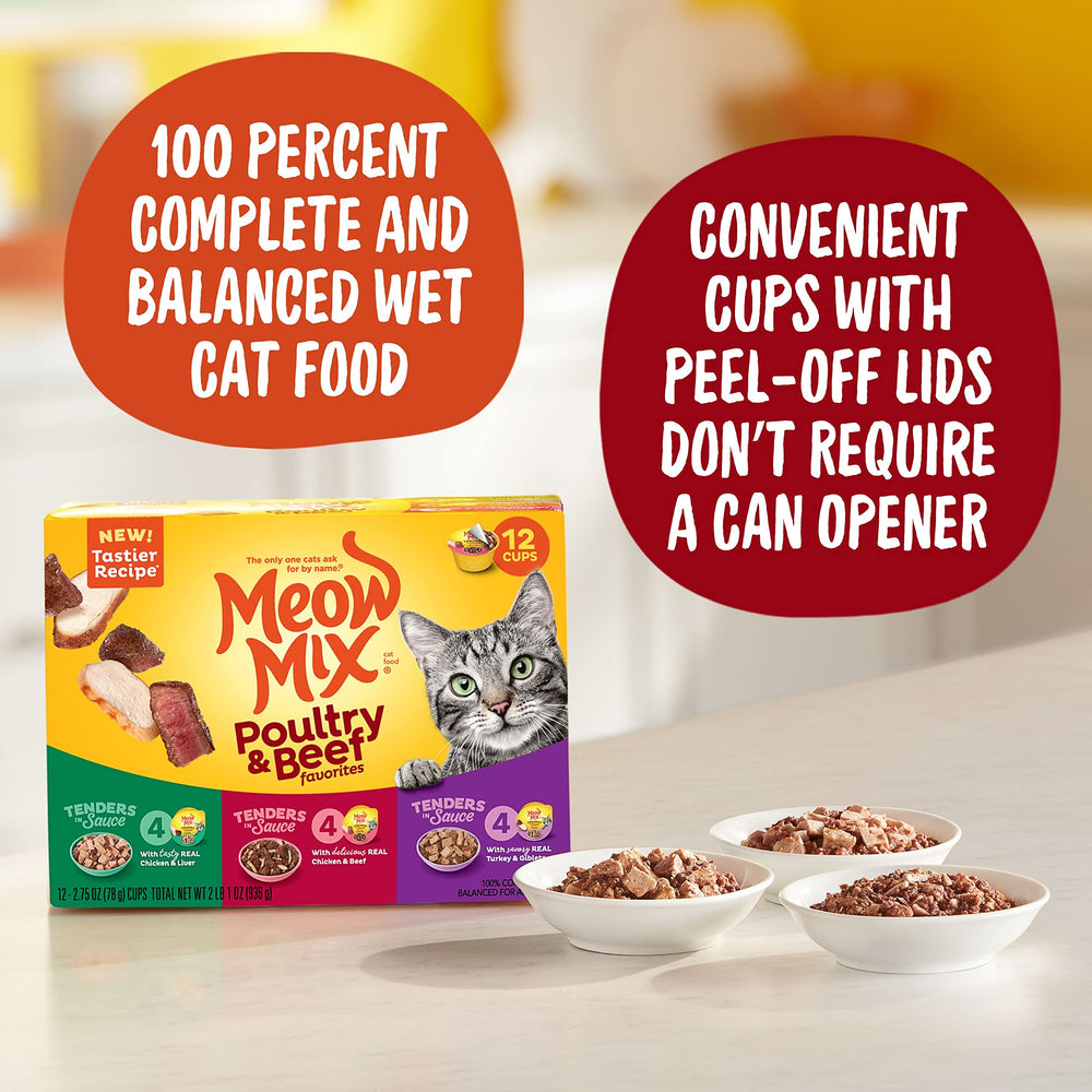 Meow Mix ensemble de 24 coupelles pratique pour foyers multiples