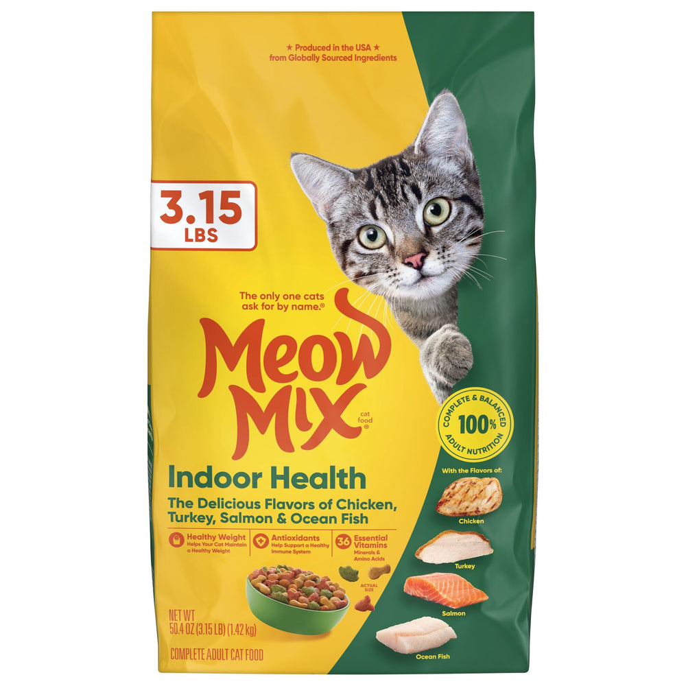 Meow Mix étiquette made in USA mettant en avant procédé de fabrication