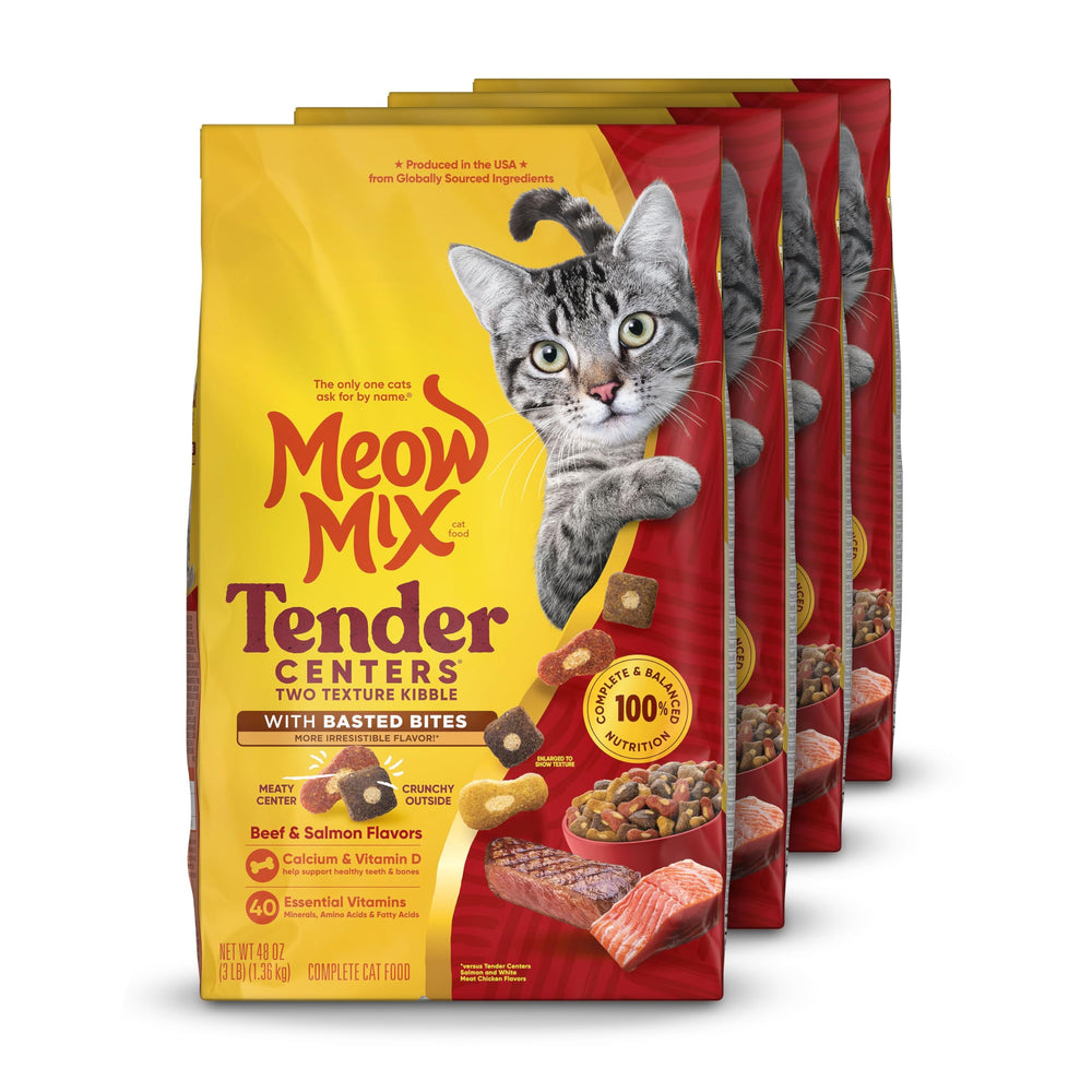 Meow Mix visuel avant du paquet montrant le design et bénéfice appétence