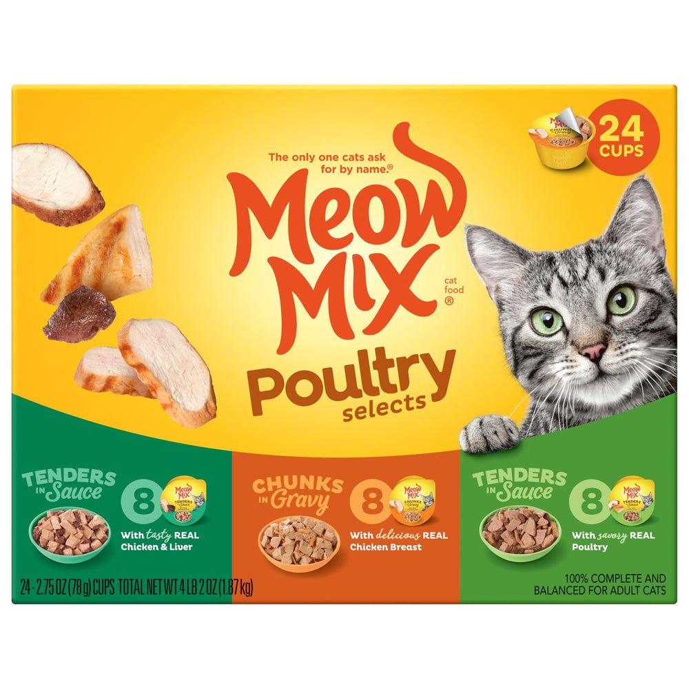 Meow Mix mise en scène en cuisine montrant facilité et gain de temps