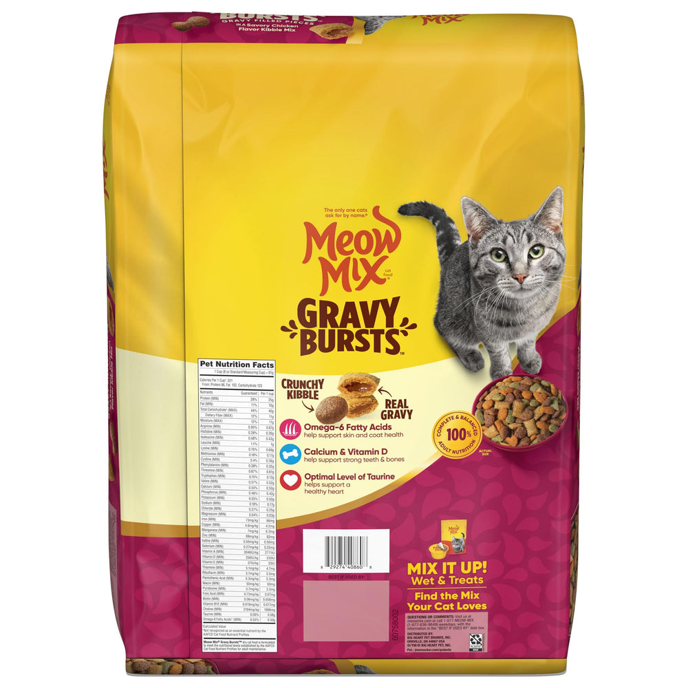 Meow Mix sachet ouvert montrant contenu et fraîcheur préservée