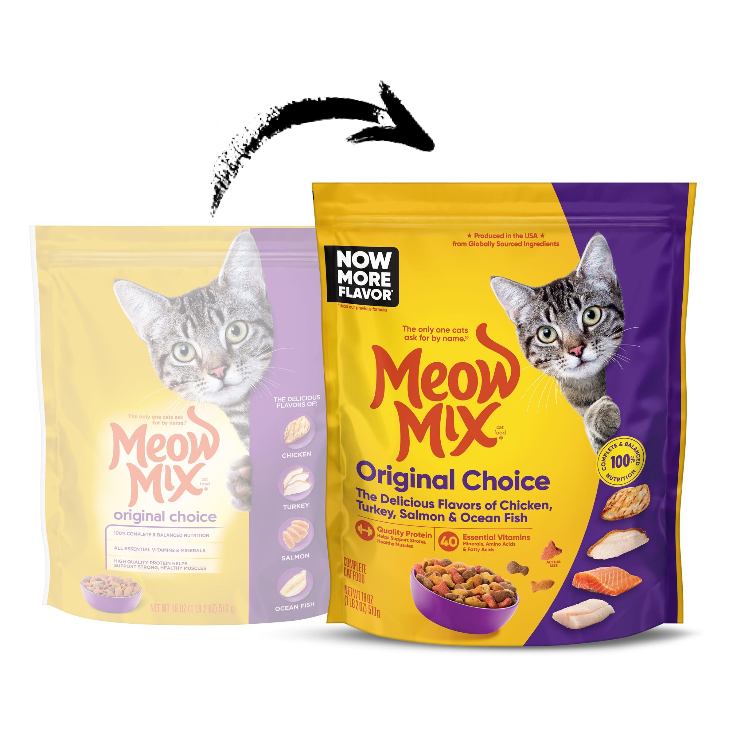 Meow Mix sachet refermable détail qui conserve la fraîcheur