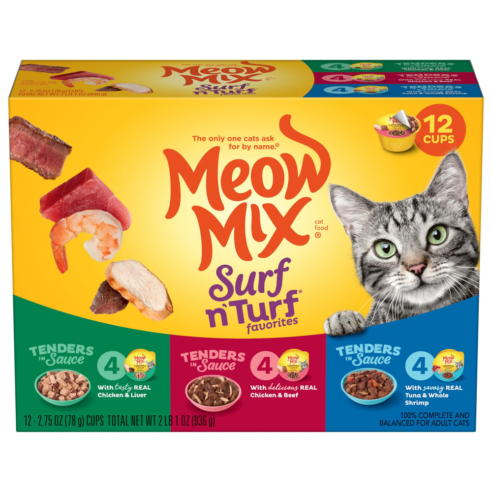 Meow Mix texture des tenders en sauce, appétissante et hydratante